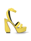 Si Rossi Triple-strap Leather Sandals In Giallo