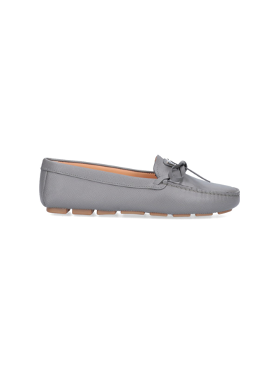 Prada 'driver' Loafers In Grigio