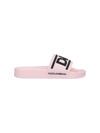 Dolce & Gabbana Logo-print Rubber Slides In Rosa