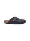 Birkenstock Boston Oiled Leather Sandals In Nero