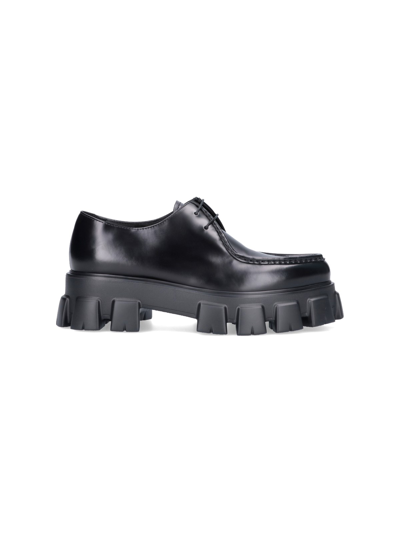 Prada "monolith" Lace-ups In Nero