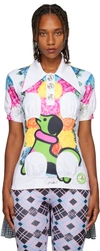 CHOPOVA LOWENA SSENSE EXCLUSIVE WHITE 'GREEN DOG BALL' T-SHIRT