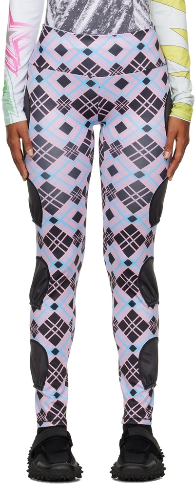 Chopova Lowena Ssense Exclusive Black & Pink 'tennis Ball' Leggings In Black/pink/blue