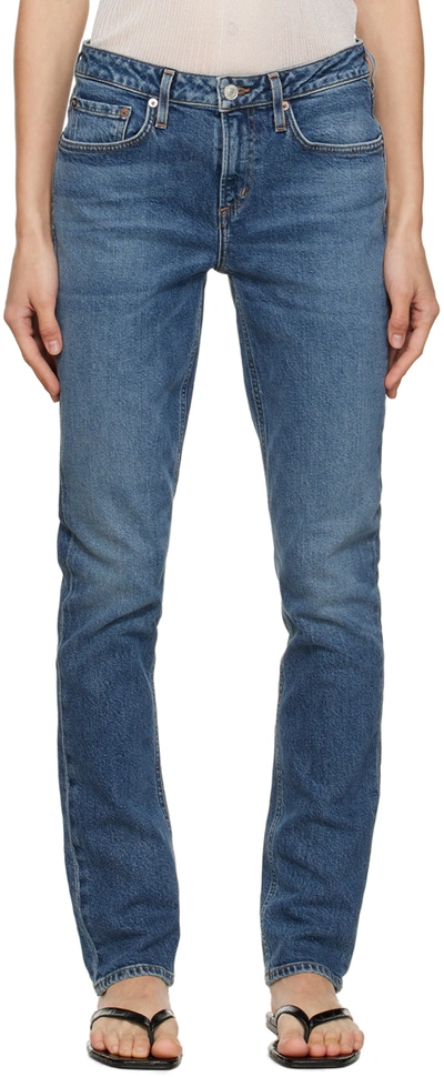 Agolde Cropped Denim Jeans In Blue
