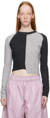 TALIA BYRE GRAY PATCHED SWEATER