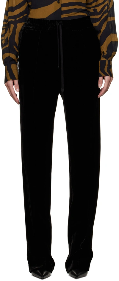 Tom Ford Black Drawstring Lounge Pants In Lb999 Black