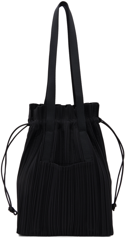 Issey Miyake Black Drawstring Pleats Bag