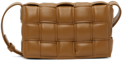 Bottega Veneta Padded Cassette Intreccio Small Leather Shoulder Bag In Brown