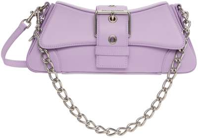 Balenciaga Purple Lindsay Small Leather Shoulder Bag In Lilac