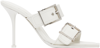 ALEXANDER MCQUEEN WHITE DOUBLE BUCKLE PUNK MULES