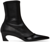 Acne Studios Patent-trimmed Leather Ankle Boots In Black/black