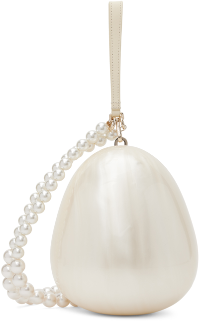 Simone Rocha Off-white Pearl Egg Bag In Pearl/pearl