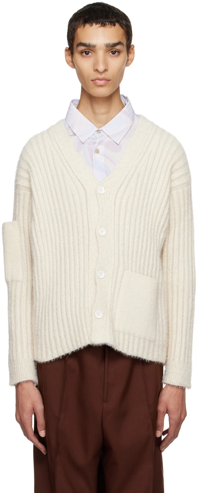 Jacquemus Le Neve Ribbed Cardigan - Men's - Cotton/polyamide/viscose In White