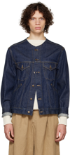 MAISON MARGIELA NAVY RAW EDGE DENIM JACKET