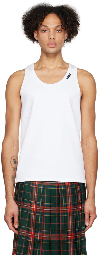 Palm Angels White Essential Tank Top