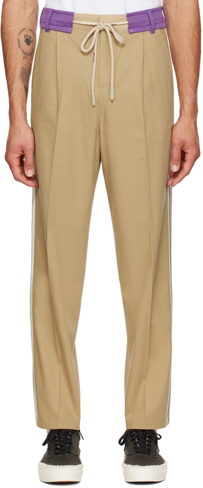 Palm Angels Tan & Purple Track Belt Trousers