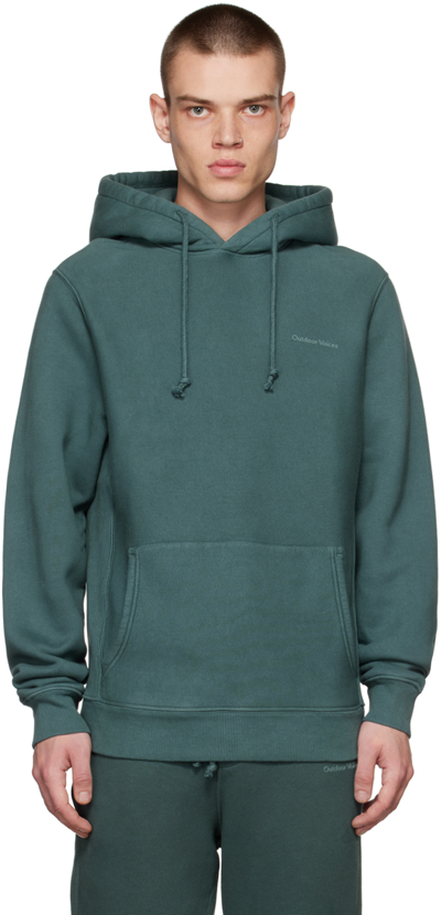 Outdoor Voices Green Organic Cotton Hoodie In Blue