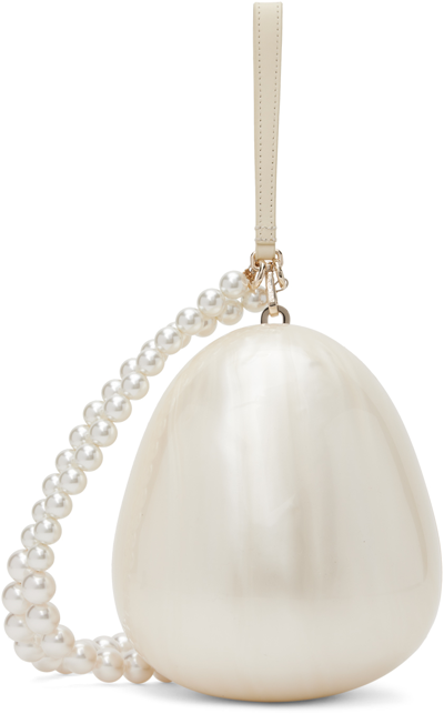Simone Rocha Ssense Exclusive Off-white Pearl Egg Pouch In Pearl/pearl