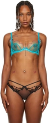 Agent Provocateur Lorna Scalloped Mesh Underwired Bra In Blue