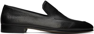 Manolo Blahnik Truro Full-grain Leather Loafers In Blck(0015) 0002