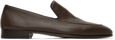 Manolo Blahnik Truro Full-grain Leather Loafers In Brown
