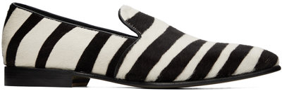 Manolo Blahnik Mario Leather-trimmed Zebra-print Calf Hair Loafers In Black