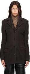 ALEXANDER WANG BROWN FITTED BLAZER