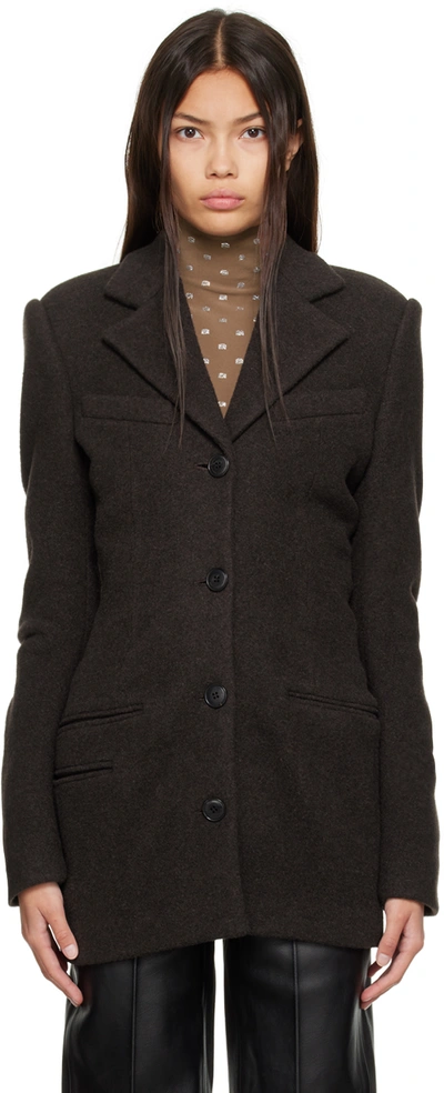 Alexander Wang Wool-blend Felt Blazer In Brown