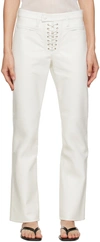 AGOLDE WHITE FINLEY LEATHER TROUSERS