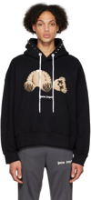 Palm Angels Graphic-print Drawstring Hoodie In Black Brown