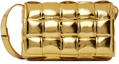 Bottega Veneta Gold Cassette Shoulder Bag In 8472 Gold/gold