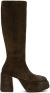 MARSÈLL SSENSE EXCLUSIVE BROWN TACPLAT BOOTS