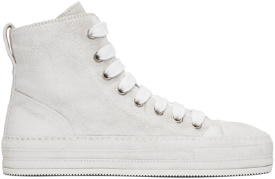 Ann Demeulemeester White Leather Raven Trainers
