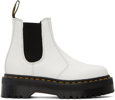 Dr. Martens' White 2976 Ankle Boots In White Smooth