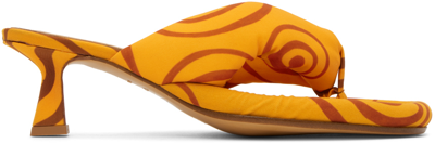 Ugo Paulon Ssense Exclusive Orange Patel Heeled Sandals In Obsw Orange/brown Sw