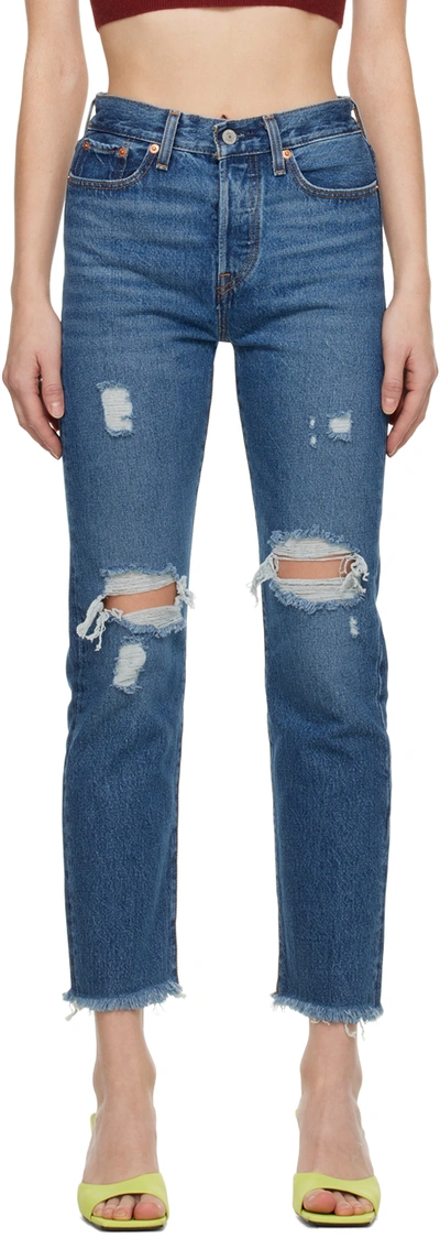 Levi's Blue Wedgie Jeans In Z0572 Medium Indigo