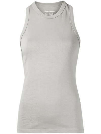 Low Classic Round Neck Sleeveless Top In Grey