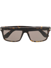 TOM FORD SQUARE-FRAME TORTOISESHELL SUNGLASSES