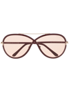 Tom Ford Round-frame Oversize Sunglasses In Red