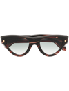 CUTLER AND GROSS CAT-EYE TORTOISESHELL SUNGLASSES