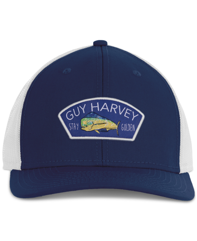 Guy Harvey Men's Colorblocked Logo Patch Trucker Hat In Estate Blue