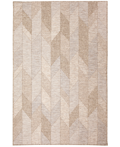 Liora Manne Orly Angles 7'10" X 9'10" Outdoor Area Rug In Beige