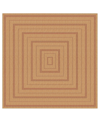 Liora Manne Sahara Multi Border 7'10" X 7'10" Square Outdoor Area Rug In Terracotta