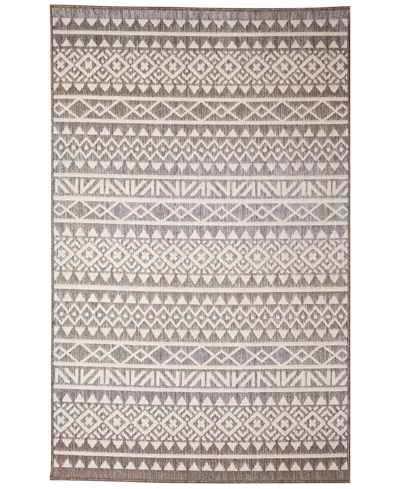 Liora Manne Cove Peruvian Stripe 3'3" X 4'11" Outdoor Area Rug In Gray