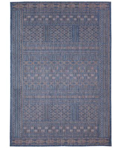 Liora Manne Avena Panel Stripe Area Rug In Denim