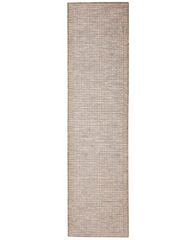 Liora Manne Orly Texture 1'11" X 7'6" Runner Outdoor Area Rug In Beige