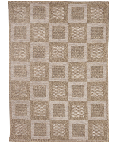 Liora Manne Orly Squares 6'6" X 9'3" Outdoor Area Rug In Beige