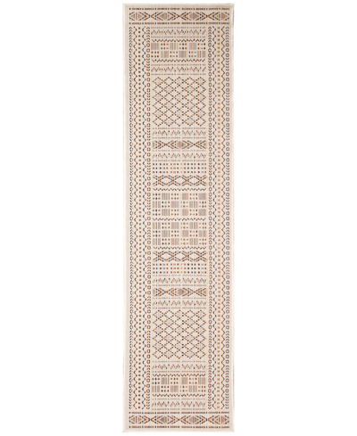 Liora Manne Panel Stripe 1'11" X 7'6" Runner Outdoor Area Rug In Ivory