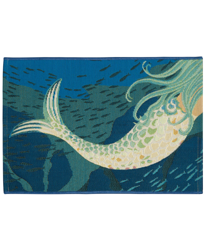 Liora Manne Esencia Mermaids Are Real 2'5" X 3'11" Area Rug In Ocean