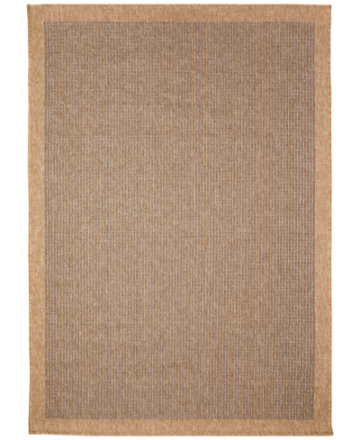 Liora Manne Sahara Texture Border 6'6" X 9'3" Outdoor Area Rug In Navy